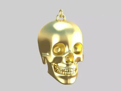 skull pendnt golden 02 3D model