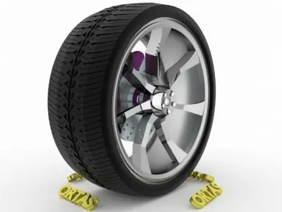 ORTAS CAR WHEEL RIM 131-132 GAME READY WHEEL 3D Model Pack