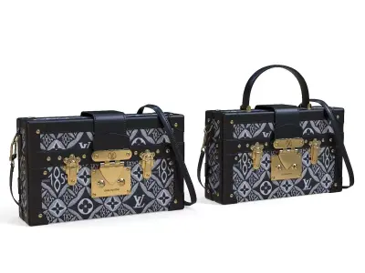 Louis Vuitton Petite Malle Black 1854 Low-poly 3D model