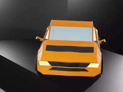 Lowpoly Sport Car - Neon Orange Low-poly 3D model