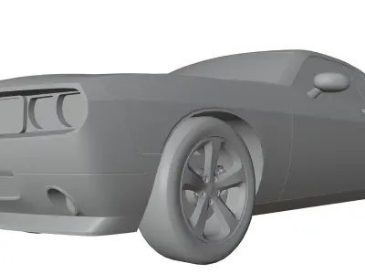 American muscle car unbranded 3D model