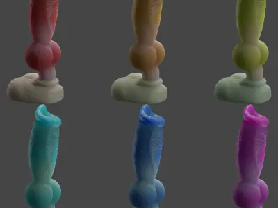 Gunthros Dog Penis low poly Rigged Low-poly 3D model