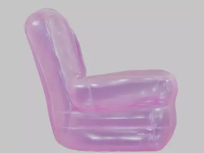 Inflatable Pink Chair Low-poly 3D model