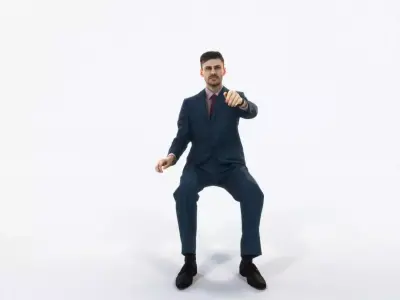 Posture 20J Driver Driving Sitting Elegant Business Man Low-poly 3D model