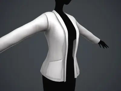 Female White Jacket Style 2 Low-poly 3D model