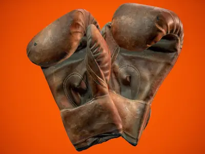 Vintage Boxing Gloves Low-poly 3D model