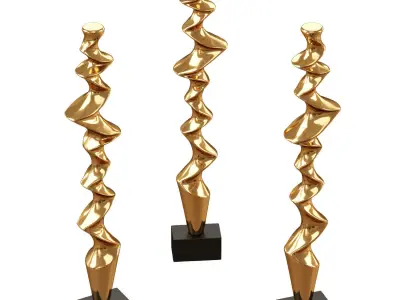 Abstract metal sculpture 3D model