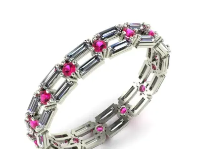 Women diamond ring set 3d 3D print model