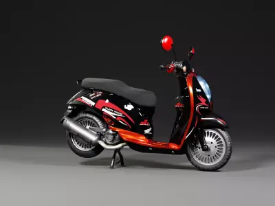 Honda Scoopy - Low Poly Game Ready Low-poly 3D model