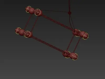 Molecule Gold Chandelier 3D model