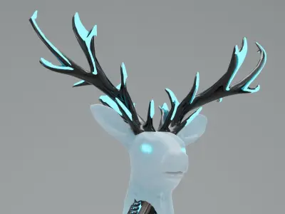 Mechanical Deer Show Piece Sculpture 3D model