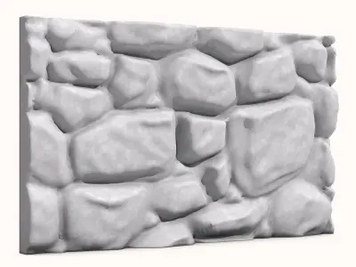 Old Tumbled Stone Wall Segment 3D model