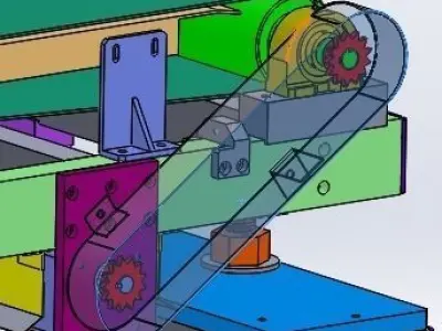 Height adjustable conveyor 3D model