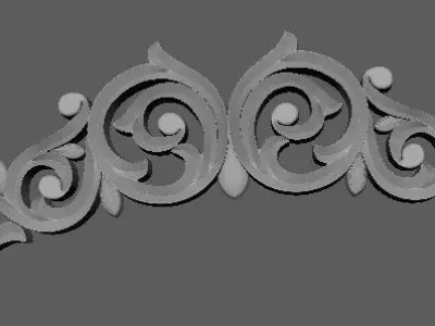 Central decor ornament for furniture 3D model 300