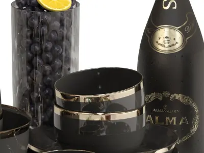 Set of luxury dishes 2 3D model