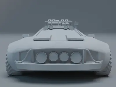 Off - road car Low-poly 3D model