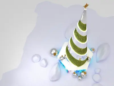 Twisted Mirrors Christmas Tree 3D model