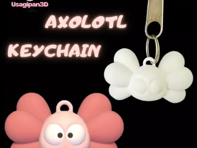 Axolotl Keychain 3D print model