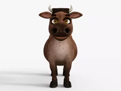 Cartoon Cow Low-poly 3D model