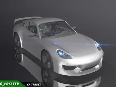 Low-Poly Car Racing  Concept 3D Model Low-poly 3D model