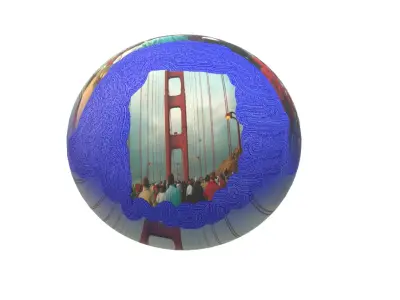Bridgeball golden gate bridge on ball 3D model