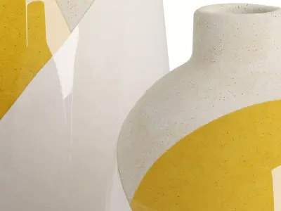 Dipped Glaze Ceramic Bud Vase 3D model