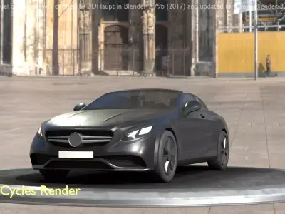 City Car 8 Top-Class Cabrio Open Type-A Black Low-poly 3D model