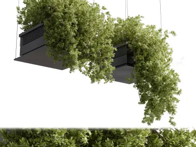 collection outdoor Indoor plants hanging pot 14-metal bax vase  3D model