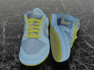 NIKE DUNK DUSTY OLIVE 3D SHOES 3D model