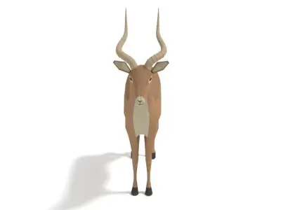 Low Poly Cartoon Impala Antelope Low-poly 3D model
