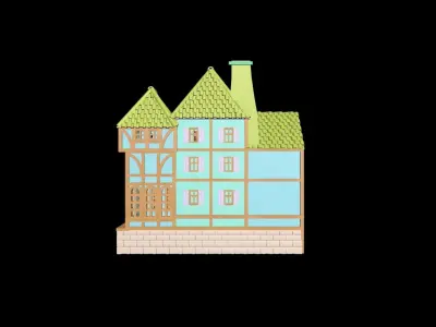 Medieval House 30 3D print model 3D model