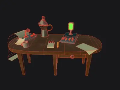 Cartoon Table Low-poly 3D model