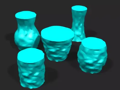 Cups and vases - bumpy surface 2 3D print model