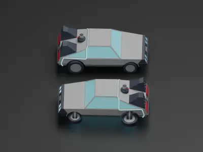 Delorean DMC 12 Lowpoly Free 3D model