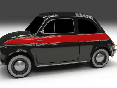 Fiat Nuova Sport 500 1958 Low-poly 3D model