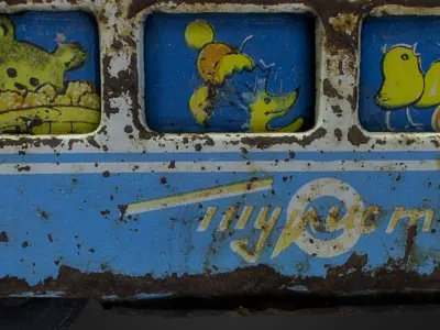 Old USSR Soviet Metal Toy Car Express Bus 3D model