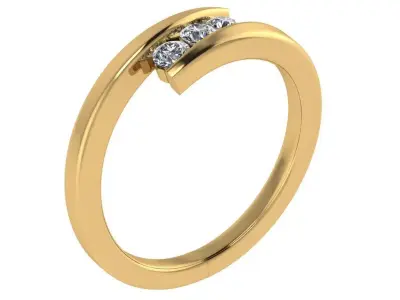 criss cross ring diamond center  3D print model
