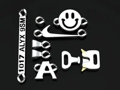 Necklace-Bracelet Silver and Gold Buckle 3D print model