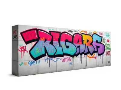 Vibrant Graffiti Wall model pack Low-poly 3D model