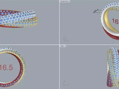 Trinity Ring Classic Model Paved 3D print model