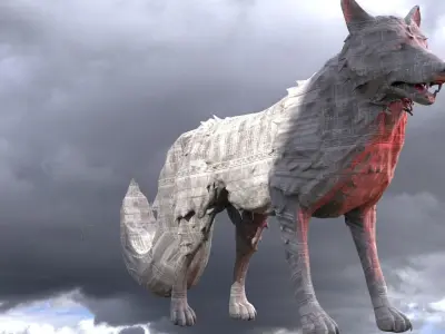 King Wolf 1 tail 4 3D model