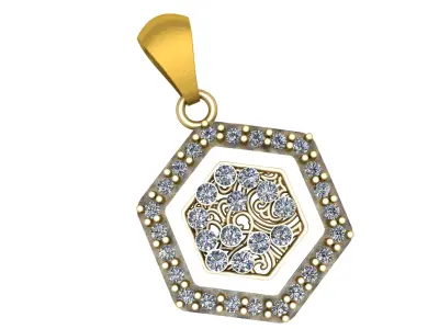 DIAMOND HONEYCOMB PENDANT 3D PRINTABLE MODEL 3D print model