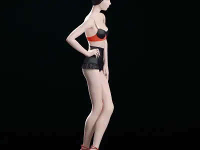 Roksanda Ilincic Retro Swimwear model 02 3D model