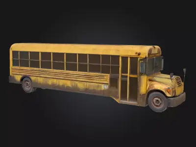 Abandoned School Bus  Eerie Silence of Forgotten Journeys 3D model