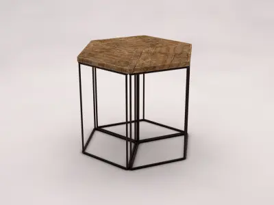 SIDE TABLE---Parallelogram built-in 3D model