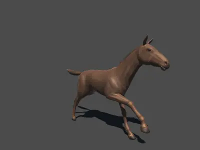 Animated Horse Low-poly 3D model