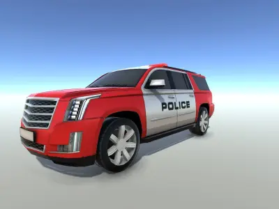 Low Poly Police Car Pack Low-poly 3D model