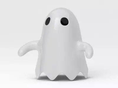 Little Cartoon Ghost White 3D model