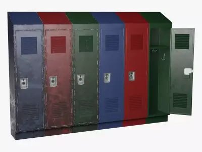 Modular Dial Locker Pack Low-poly 3D model