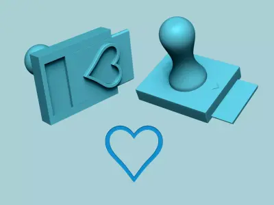 Stamp 34 - Heart - Fondant Decoration Maker Toy 3D print model